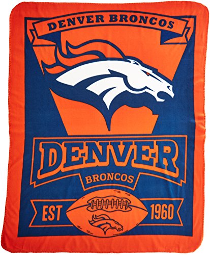 NFL Denver Broncos Unisex-Adult Fleece Throw Blanket, 50" x 60", Marque