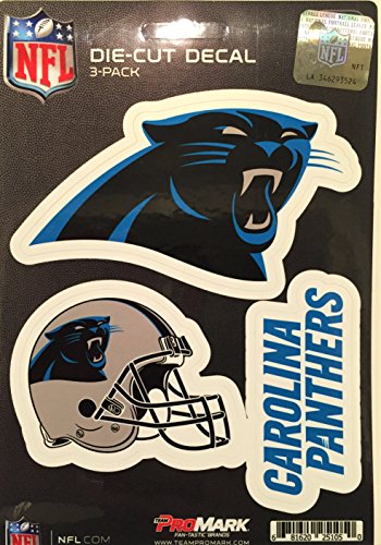 NFL Carolina Panthers Team Decal, 3-Pack Black, Standard