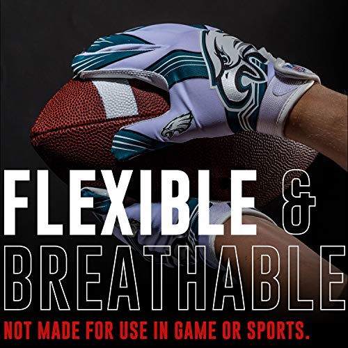 Franklin Sports Youth NFL Philadelphia Eagles Football Receiver Gloves  - M/L