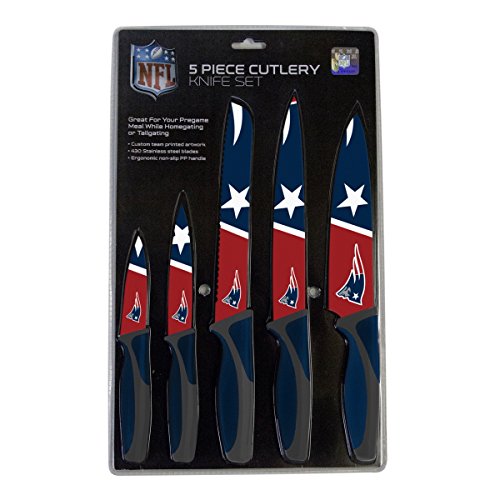 Sportsvault NFLNew England Patriots Knife Set - Kitchen - 5 Pack