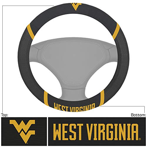 NCAA 14942 West Virginia Mountaineers Embroidered Steering Wheel Cover 15" x 15"