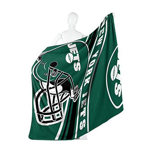 NFL New York Jets Raschel Throw Blanket, 60" x 80", Slant