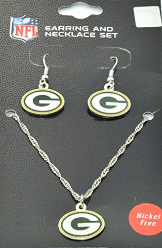 NFL Green Bay Packers GREEN BAY PACKERS EARRING/NECKLACE SET, Green, Small S