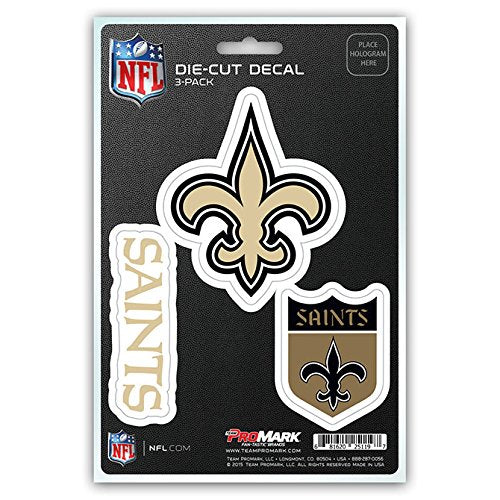 NFL Team DST3NF19 New Orleans Saints Decal - Pack of 3