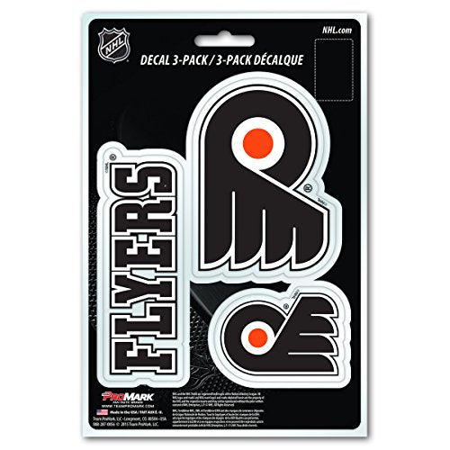 NHL Philadelphia Flyers Team Decal, 3-Pack, Black Varies