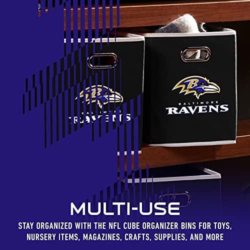 Franklin Sports NFL Baltimore Ravens Collapsible Storage Bin 11"x10.5"x10.5"