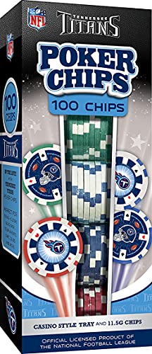 NFL Tennessee Titans 100-Piece Poker Chips, TET3120, One Size