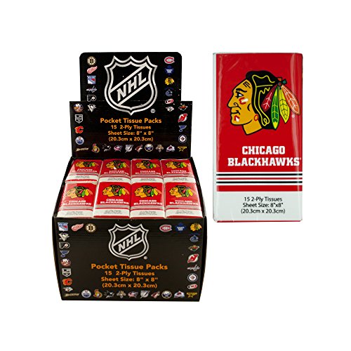 NHL Chicago Blackhawks Pocket Tissues Countertop Display (Pack of 6)