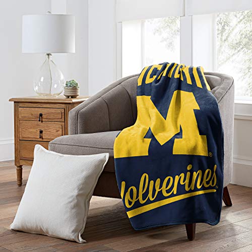 NCAA Michigan Wolverines Raschel Throw Blanket, 50" x 60", Alumni