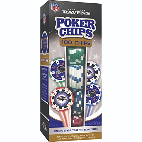 NFL Baltimore Ravens 100-Piece Poker Chips, One Size