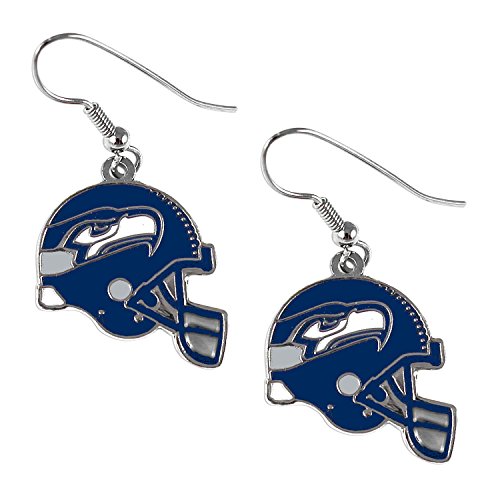 Sports Team NFL Seattle Seahawks J Hook Dangle Logo Earring Set