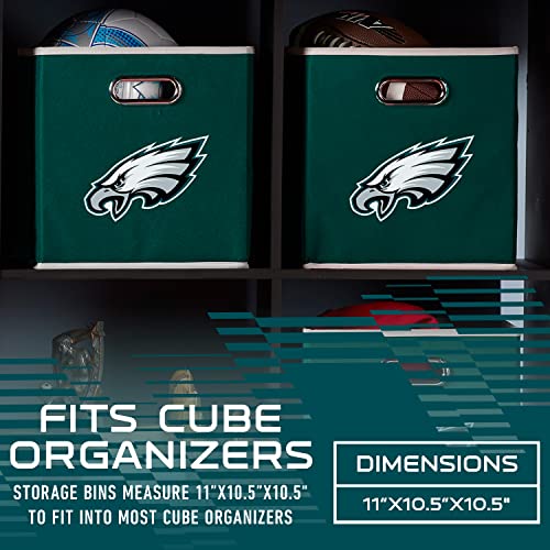 Franklin Sports NFL Philadelphia Eagles Collapsible Storage Bin 11"x10.5"x10.5"