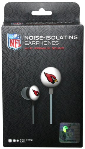 iHip NFF10200AZC NFL Arizona Cardinals Mini Ear Buds, Red/Black