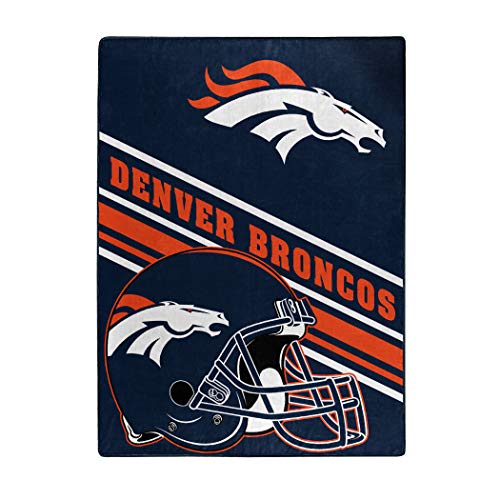 NFL Denver Broncos Raschel Throw Blanket, 60" x 80", Slant