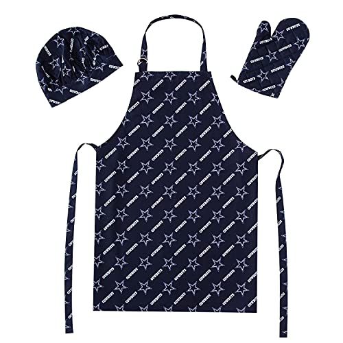 Northwest NFL Dallas Cowboys 3-Piece Apron, Oven Mitt and Chef Hat Set, Adult