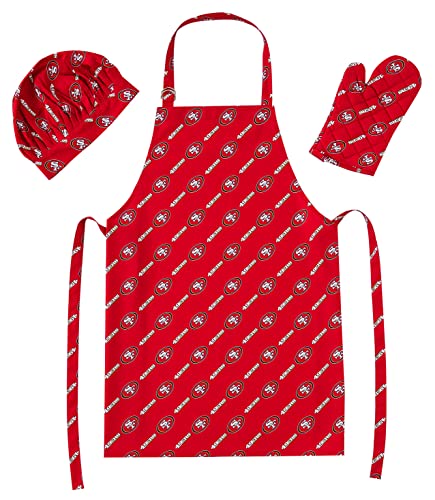 Northwest NFL San Francisco 49ers Adult 3-Piece Apron, Oven Mitt & Chef Hat Set