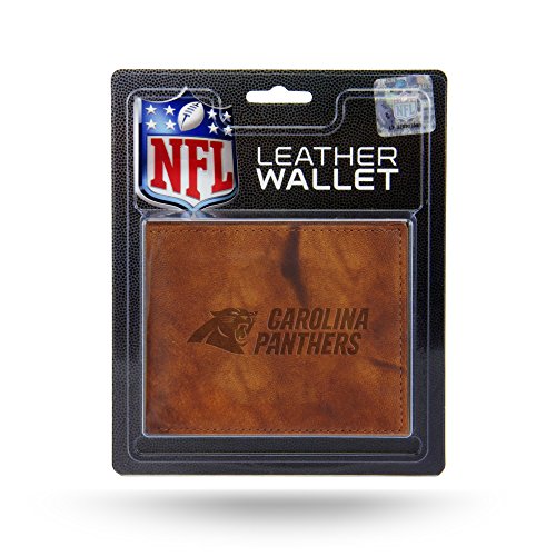 NFL Embossed Leather Billfold Wallet with Man Made Interior, Caroli 3.25 x 4.25"