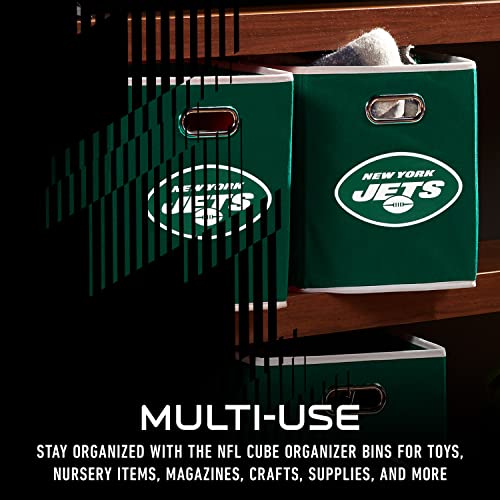 Franklin Sports NFL New York Jets Collapsible Storage Bin 11"x10.5"x10.5"