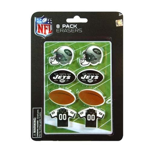 8 Pack of Erasers NFL New York Jets