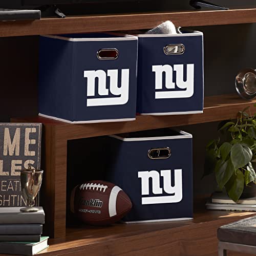 Franklin Sports NFL New York Giants Collapsible Storage Bin 11"x10.5"x10.5"