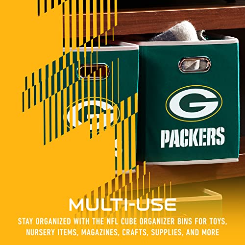 Franklin Sports NFL Green Bay Packers Collapsible Storage Bin - 11"x10.5"x10.5"