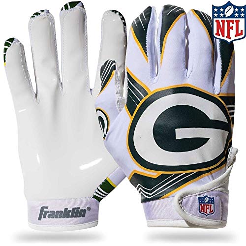 Franklin Sports Green Bay Packers Youth NFL Football Receiver Gloves - M/L Pair