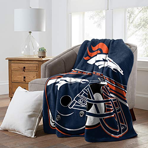 NFL Denver Broncos Raschel Throw Blanket, 60" x 80", Slant