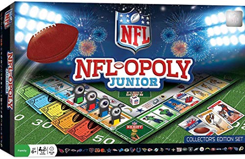 NFL-Opoly Junior Board Game, Collector's Edition Set, for 2-4 Players, Ages 6+