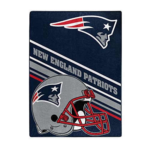 NFL New England Patriots Raschel Throw Blanket, 60" x 80", Slant