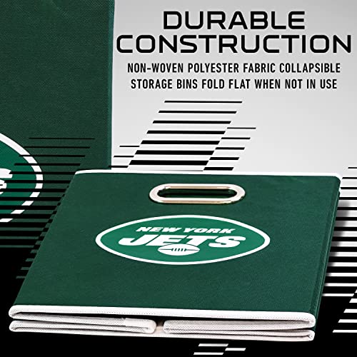 Franklin Sports NFL New York Jets Collapsible Storage Bin 11"x10.5"x10.5"