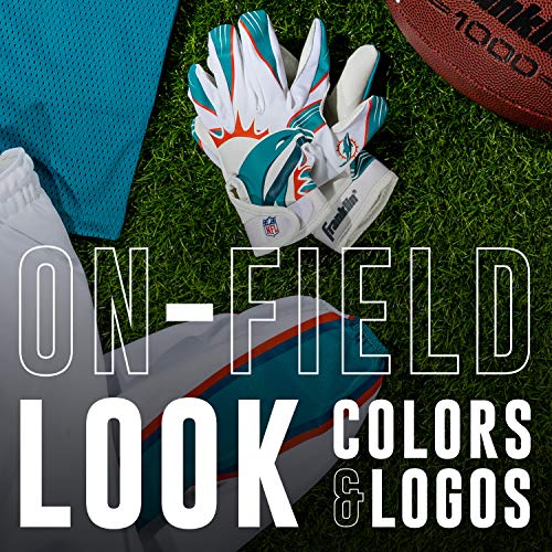 Franklin Sports Miami Dolphins Youth NFL Football Receiver Gloves -  M/L Pair