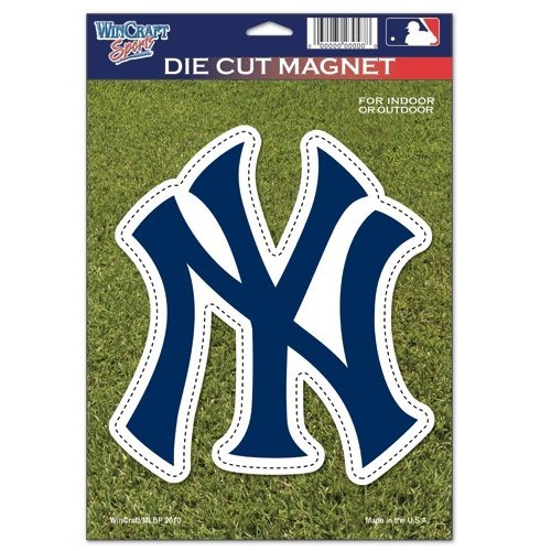 WinCraft MLB New York Yankees 79731010 Die Cut Logo Magnet, Small, Black