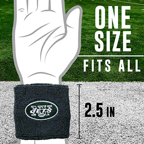 Franklin Sports NFL New York Jets Embroidered Wristbands