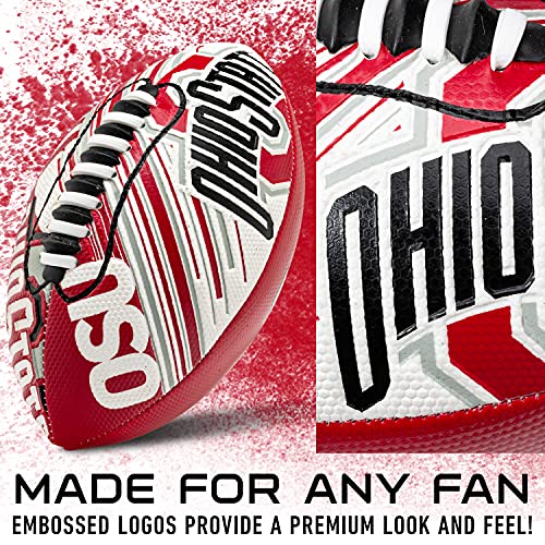 Franklin Sports NCAA Ohio State Buckeyes Football - Youth 8.5" SPACELACE Grip