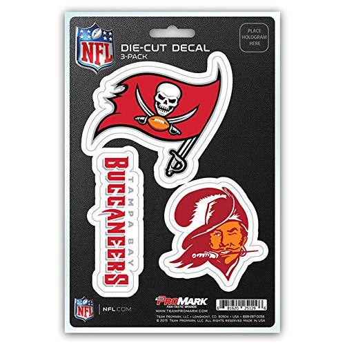 NFL Tampa Bay Buccaneers Vinyl Die-Cut Decal Stickers 3-Pack Made