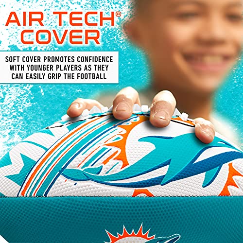 Franklin Sports NFL Miami Dolphins Football - Youth 8.5"  SPACELACE Grip