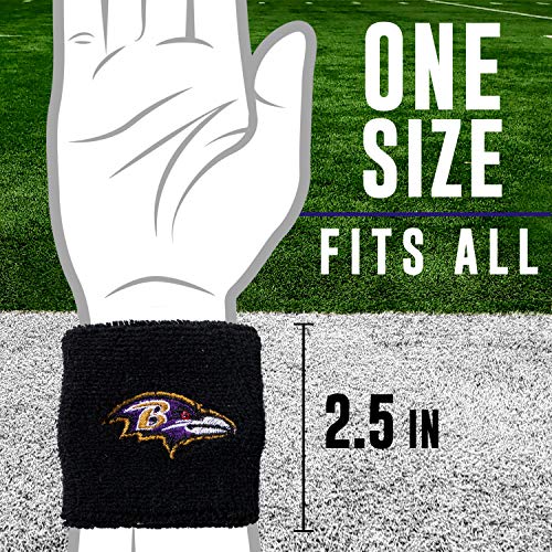 Franklin Sports NFL Baltimore Ravens Embroidered Wristbands