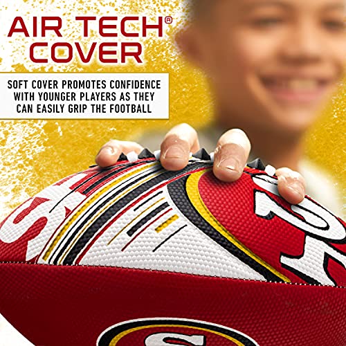 Franklin Sports NFL San Francisco 49ers Football - Youth  8.5"l- SPACELACE Grip