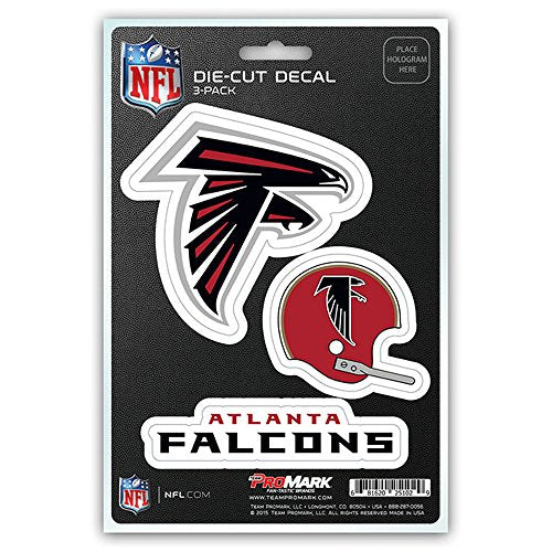 NFL Atlanta Falcons 3 Piece Decal Set, One Size, Red Standard