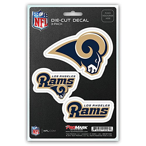 NFL Team DST3NF28 Los Angeles Rams Decal - Pack of 3