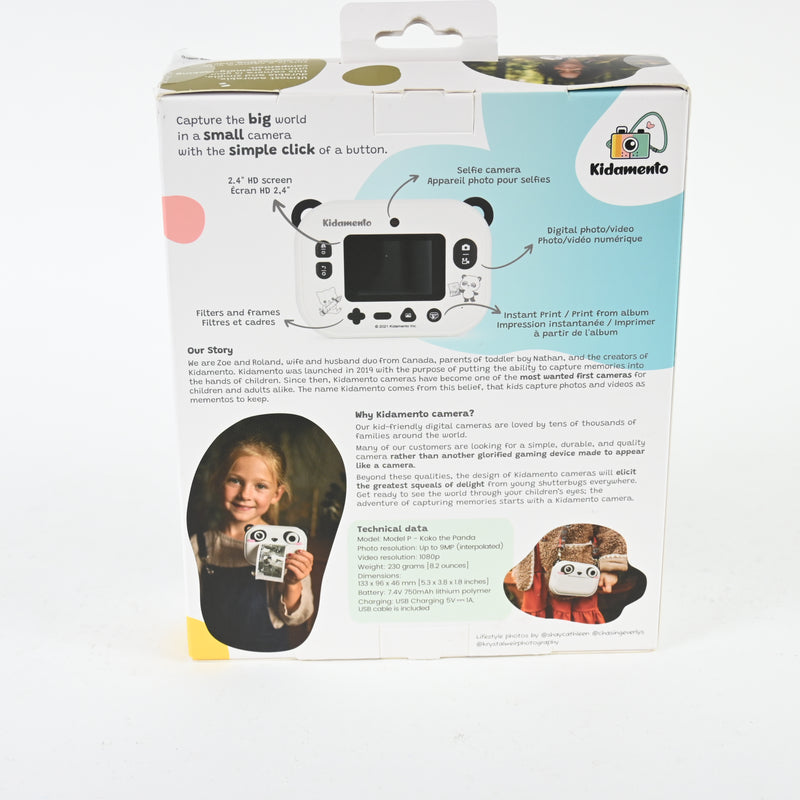 Instant Print Kids Digital Camera & Video Camcorder with Selfie Camera - Model P