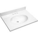 Design House 586180 Cultured Marble Vanity Top 25"x19", Solid White