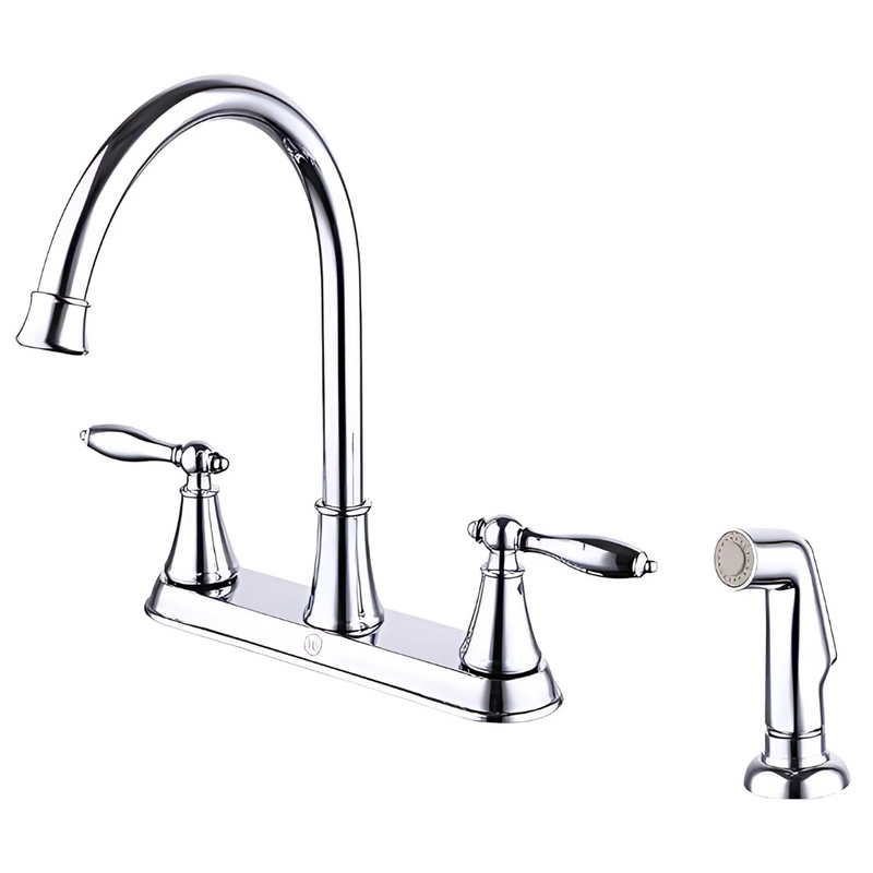 Wolverine Brass Timeless Two Handle Kitchen Faucet with Side Spray in Chrome