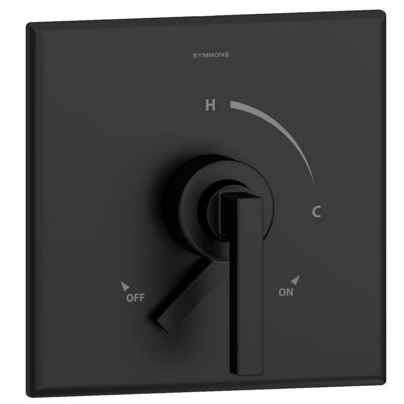 Symmons Industries Duro Two Handle Pressure Balancing Valve Trim in Matte Black