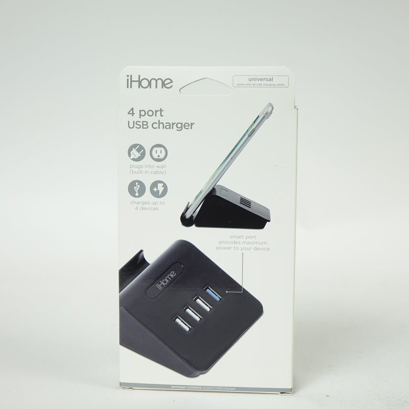 iHome 4 USB Port Charging Station - Black - IH-CT711B
