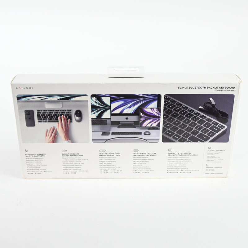 Satechi Slim X1 Bluetooth Backlit Keyboard – Multi-Device Sync – Space Gray
