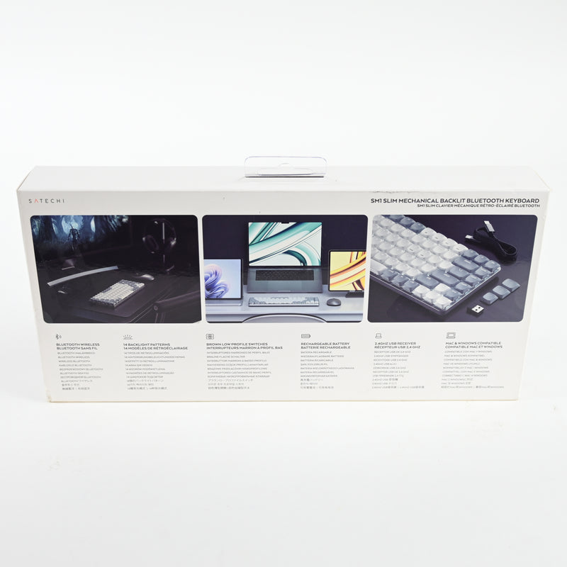 Satechi SM1 75% Wireless Bluetooth Backlit Mechanical Keyboard - Gray/White