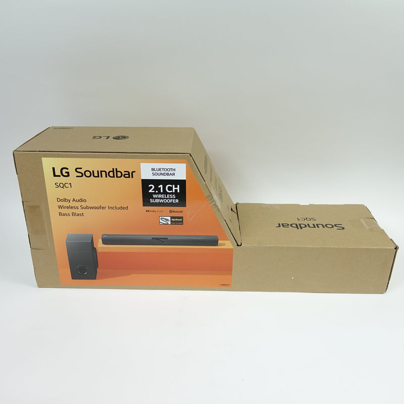LG SQC1 2.1 Ch 160W Soundbar Bluetooth with Wireless Subwoofer - Black
