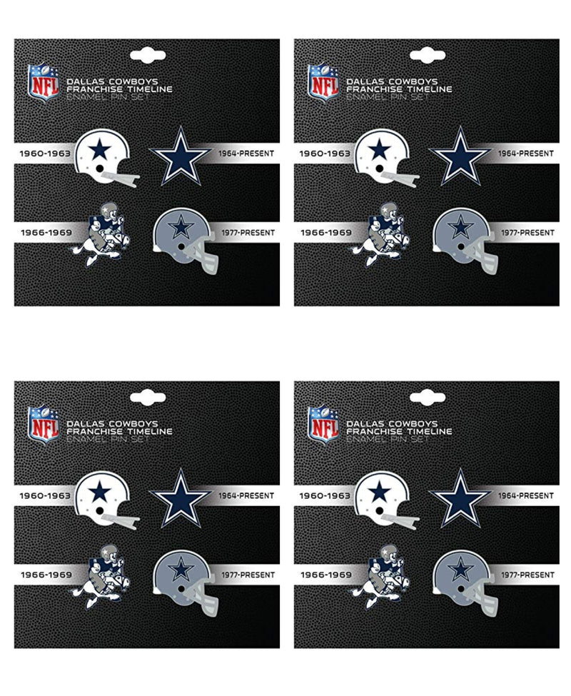 NFL Dallas Cowboys Franchise Timeline Collectible Label Pin Set - 4 Packs of 4 (