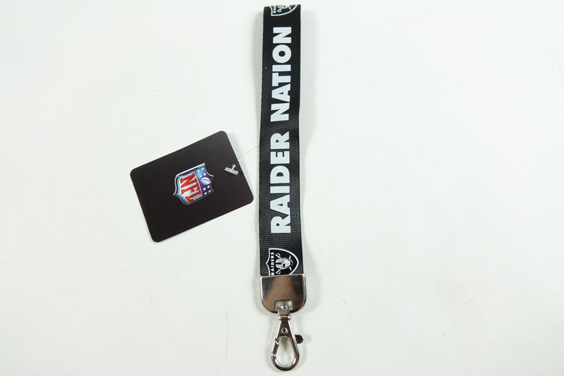 RAIDER NATION NFL FOOTBALL KEY CHAIN STRAP/TICKET-BADGE HOLDER/WRISTLET One Size